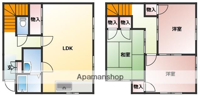 メゾン梶山(3LDK/1階)の間取り写真