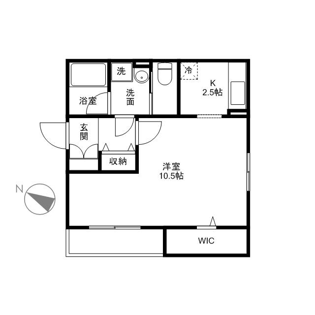 CUBEE(1K/2階)の間取り写真