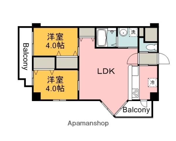 LION銀山町(2LDK/5階)の間取り写真