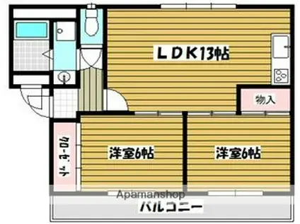 ロイヤルヨシヤマ(2LDK/2階)の間取り写真