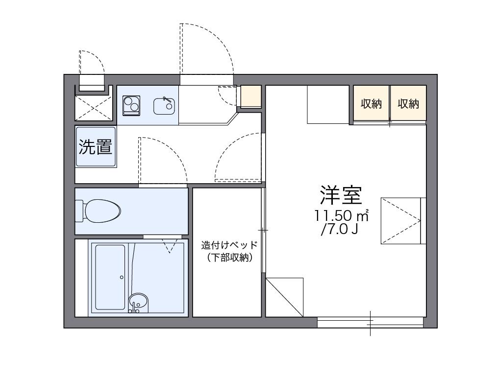 レオパレス高須(1K/2階)の間取り写真