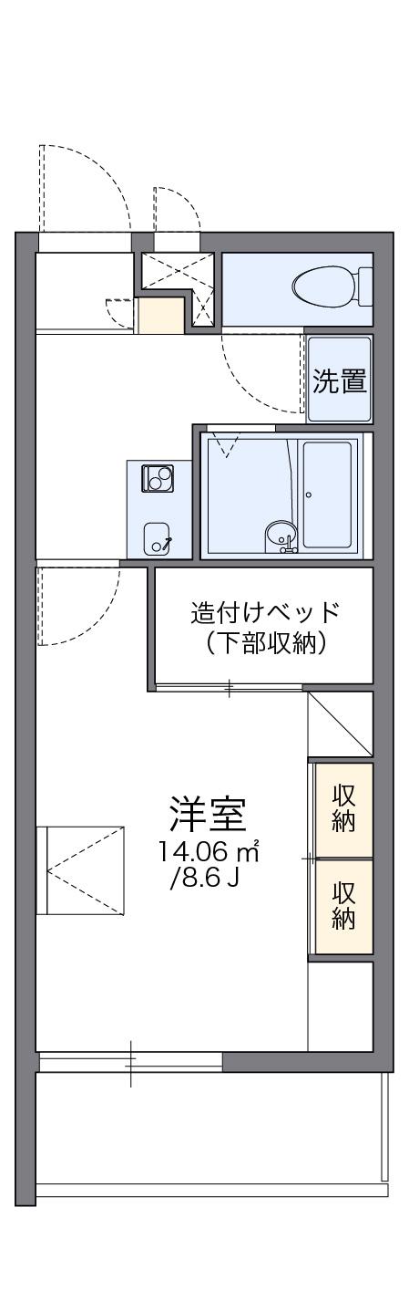 レオパレスFRIENDSⅡ(1K/2階)の間取り写真
