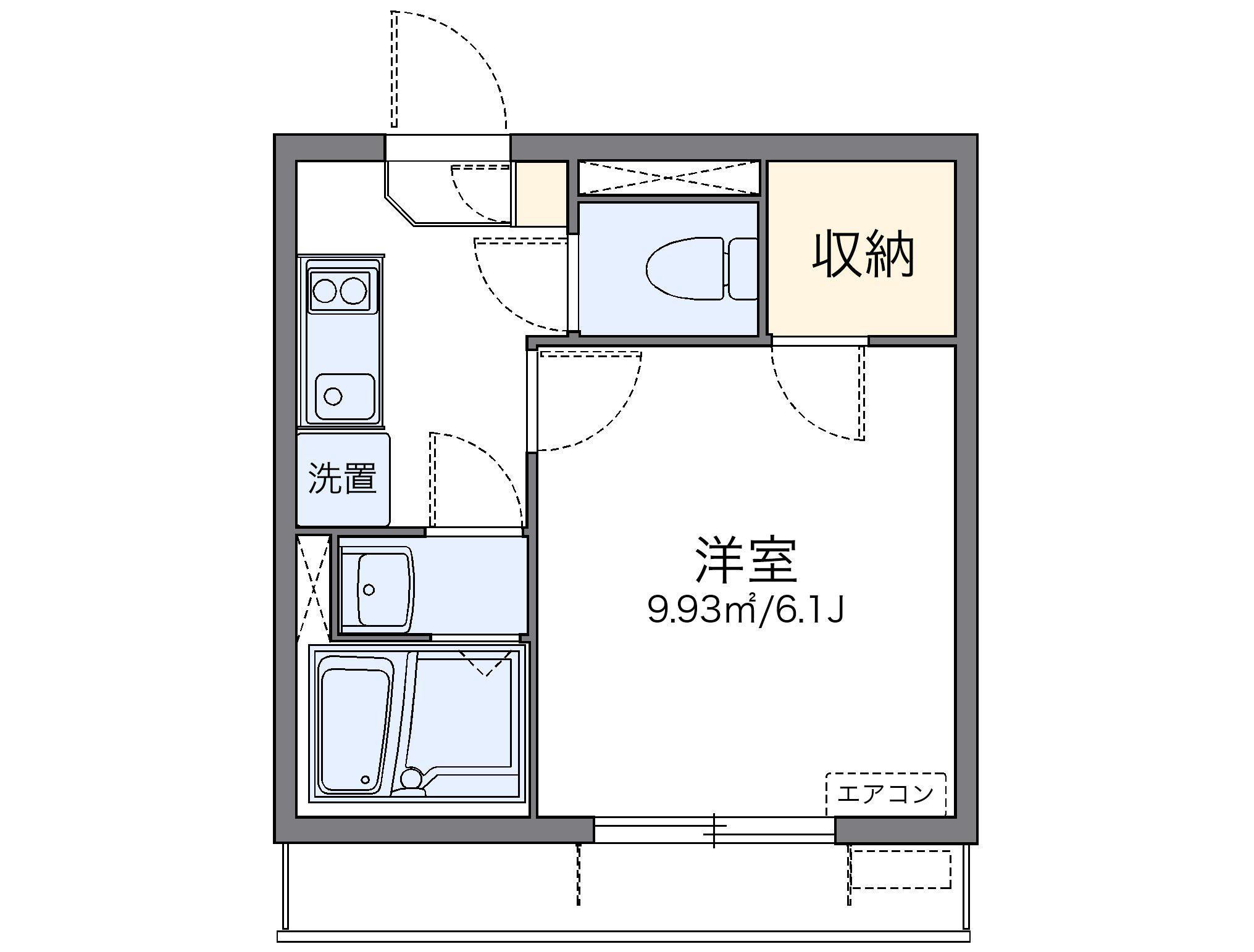 レオネクストラフェリア(1K/2階)の間取り写真