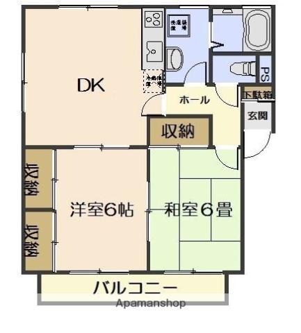 梅野マンション(2DK/2階)の間取り写真