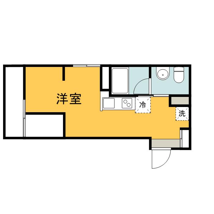 リヴィエール戸坂Ⅱ(ワンルーム/2階)の間取り写真