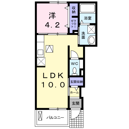 CROSS RIDGE Ⅱ(1LDK/1階)の間取り写真