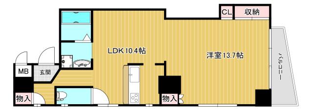 159BLDG(ワンルーム/1階)の間取り写真