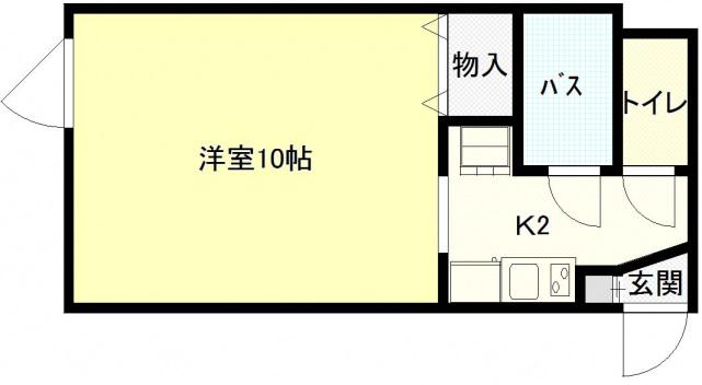 エスティーム皆実町(1K/4階)の間取り写真