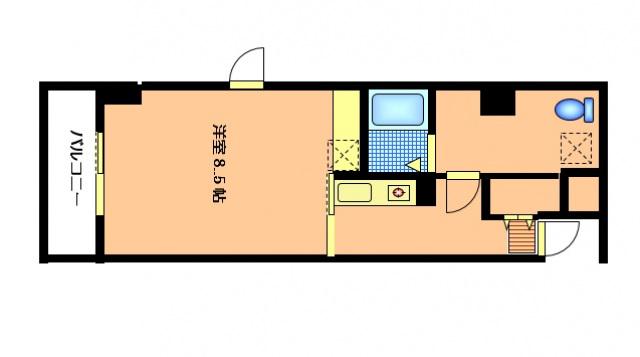 LA SHANTI 本川 (1K/3階)の間取り写真