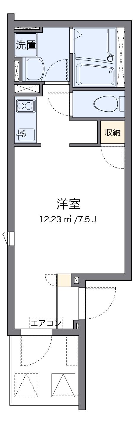 クレイノYUI(ワンルーム/2階)の間取り写真