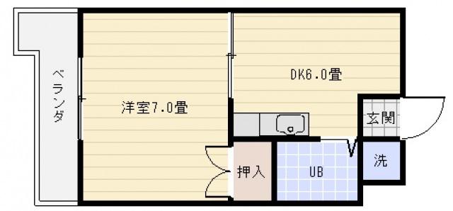 エクセルコート太田川(1DK/7階)の間取り写真