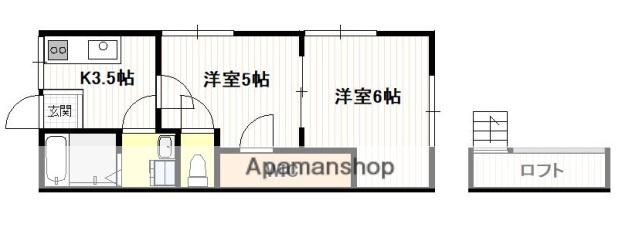 ポートガス・D・エース(2K/1階)の間取り写真