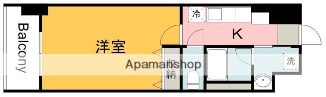 ウイング宝町サード(1K/14階)の間取り写真