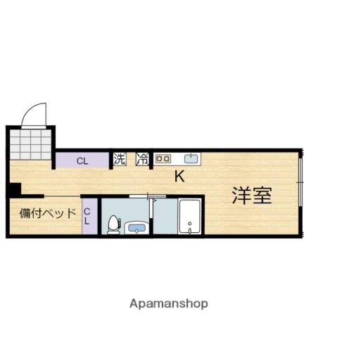 リバーノース中筋(ワンルーム/2階)の間取り写真