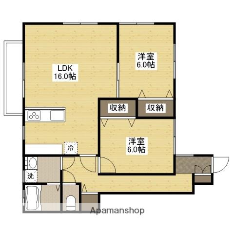 ALBA川内(2LDK/1階)の間取り写真