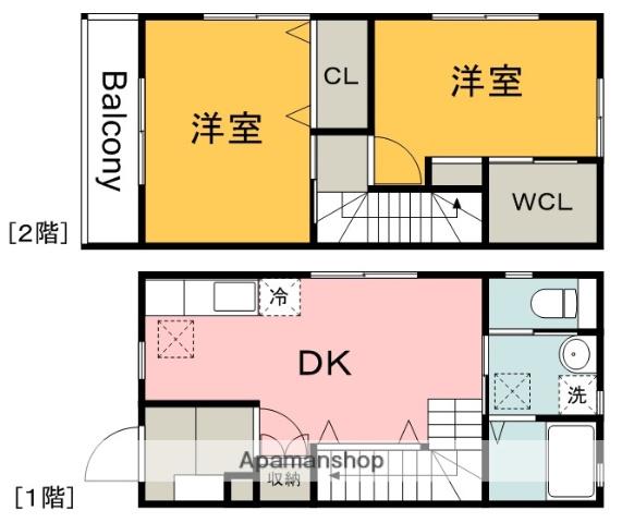 アンフィニ大洲(2DK)の間取り写真