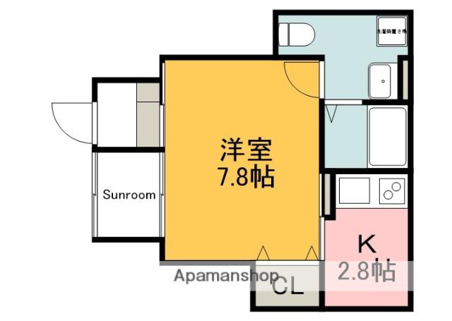 K39パウリスタ戸坂(1K/1階)の間取り写真