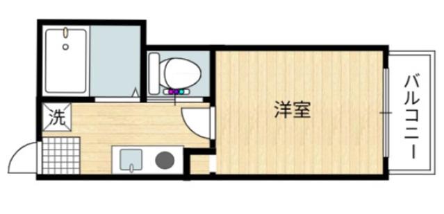 プルメリア南観音(1K/4階)の間取り写真