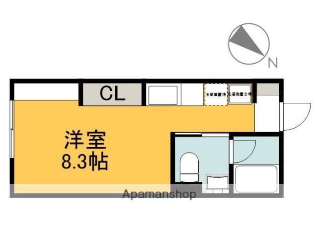 イリス祇園(ワンルーム/2階)の間取り写真