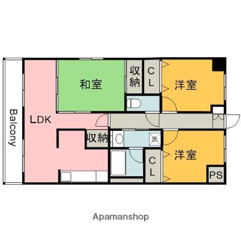 メープルヒル高林(3LDK/1階)の間取り写真