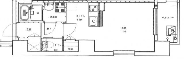  ライトヒルズ駅北(ワンルーム/3階)の間取り写真