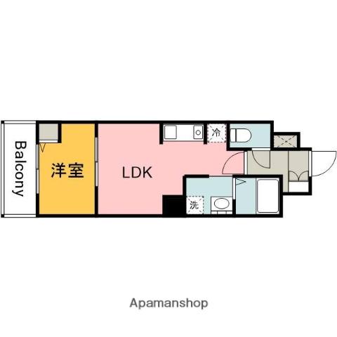 ウェンディ幟町(1LDK/10階)の間取り写真