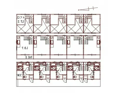 リノリノアパートメント吉島(ワンルーム/2階)の間取り写真