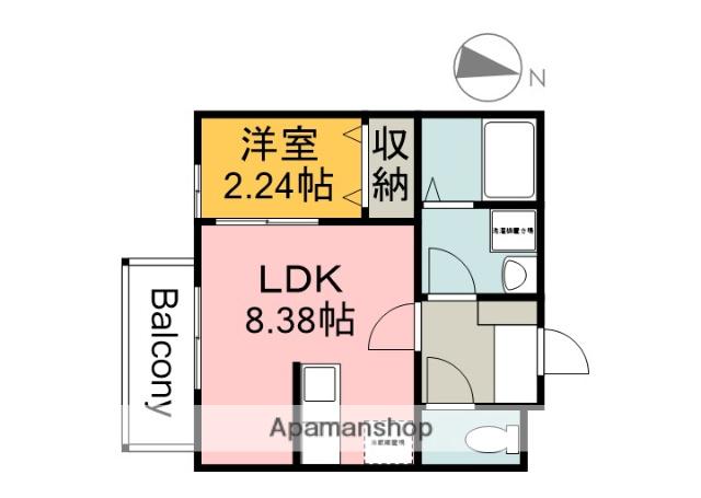 MOVE庚午北壱番館(1LDK/1階)の間取り写真