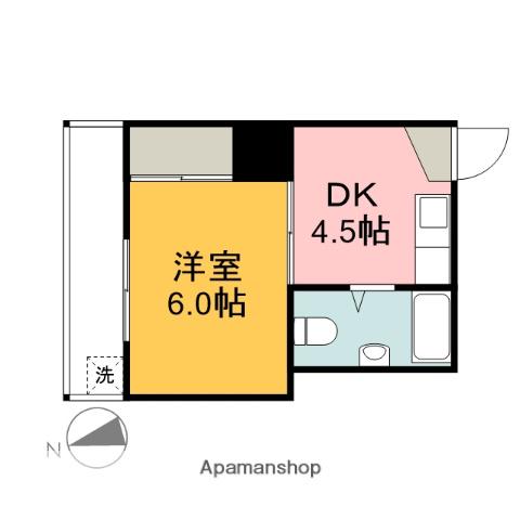 吉島ビル(1DK/5階)の間取り写真