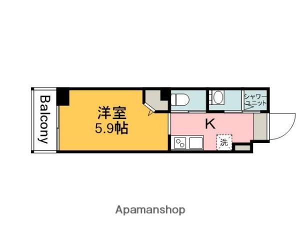 LE DOME府中(1K/7階)の間取り写真