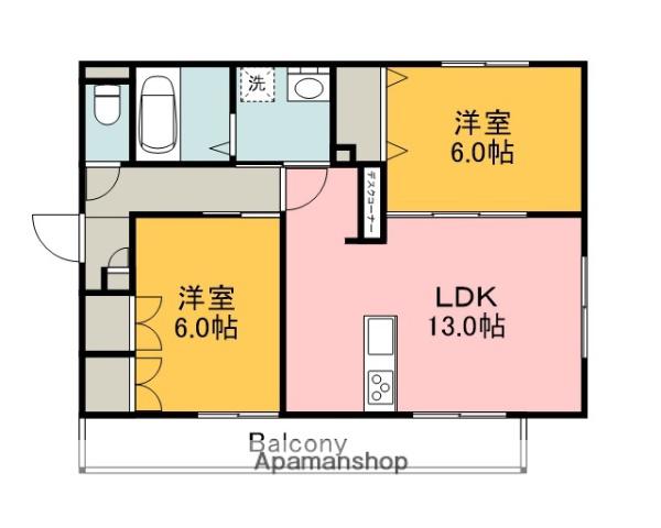 ヘーベルメゾン府中本町(2LDK/1階)の間取り写真