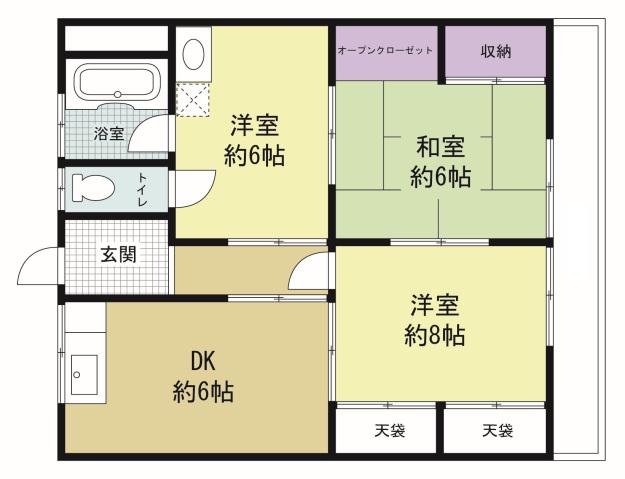 真藤ビルネット(3DK/3階)の間取り写真