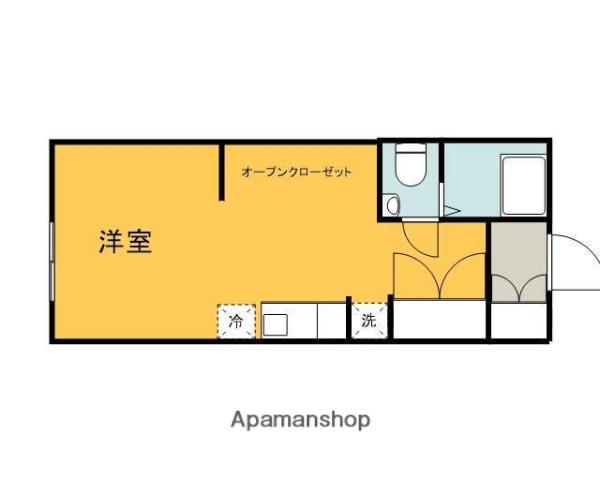 グランデール山本(ワンルーム/1階)の間取り写真