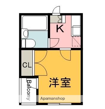 AXAリバーサイド新庄(1K/1階)の間取り写真
