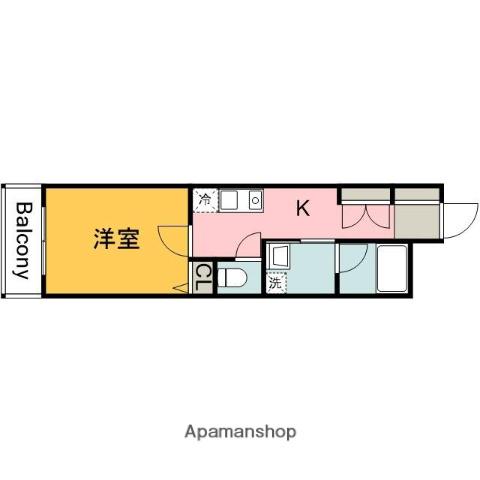 M・テラス竜王町(1K/3階)の間取り写真