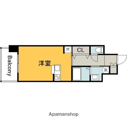 LASANTE観音本町(ワンルーム/2階)の間取り写真