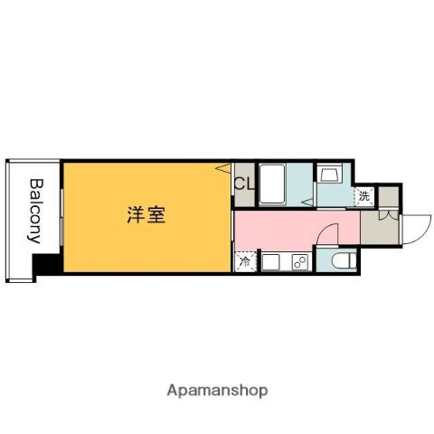 LASANTE観音本町(1K/13階)の間取り写真