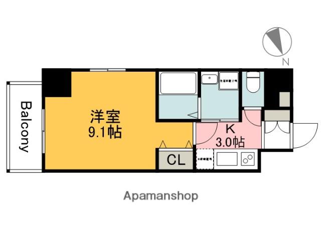 ソアヴィータ祇園大橋(1K/4階)の間取り写真