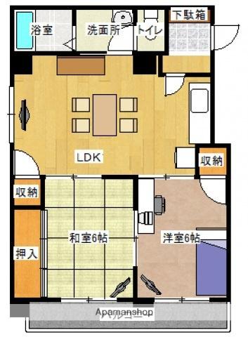 グリームマンション(2LDK/2階)の間取り写真