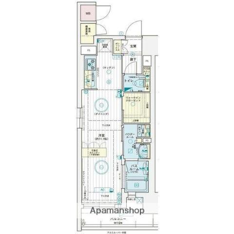 EC広島国泰寺(ワンルーム/10階)の間取り写真