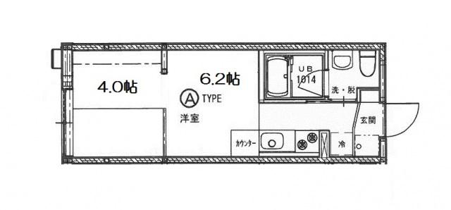 リヴィエール戸坂Ⅰ(ワンルーム/1階)の間取り写真
