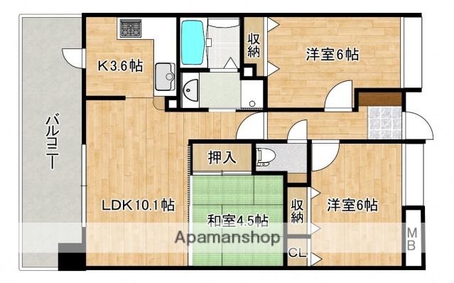 ニューキャッスルタキモト(3LDK/7階)の間取り写真