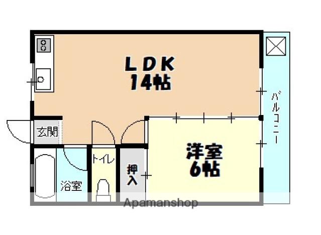 伴東田中ビル(1LDK/4階)の間取り写真