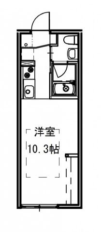 エストレビータ草津Ⅰ(ワンルーム/1階)の間取り写真