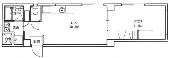 ヒルヴィスタ三滝(1LDK/2階)の間取り写真