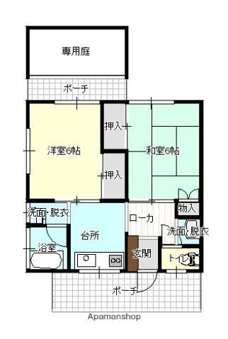 森田アパート(2K/1階)の間取り写真