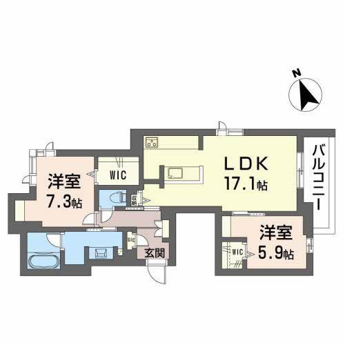 フィーノ(2LDK/4階)の間取り写真