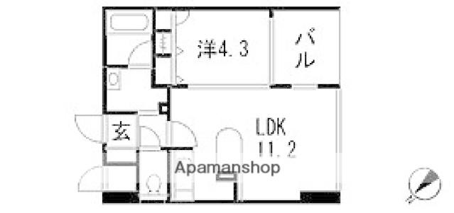 JEUNESEE翠町 (1LDK/2階)の間取り写真