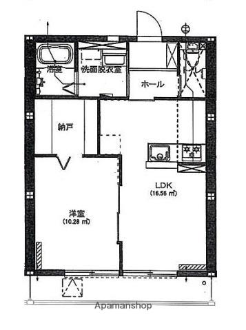 GROUND WORKS Ⅱ(1LDK/2階)の間取り写真