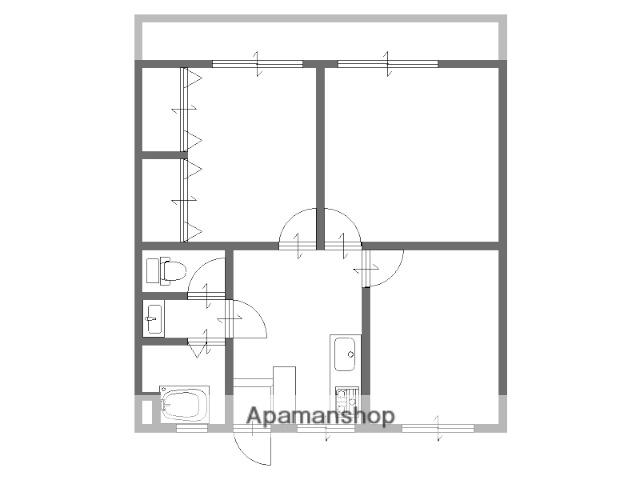 フォレストサイド戸坂(3DK/4階)の間取り写真